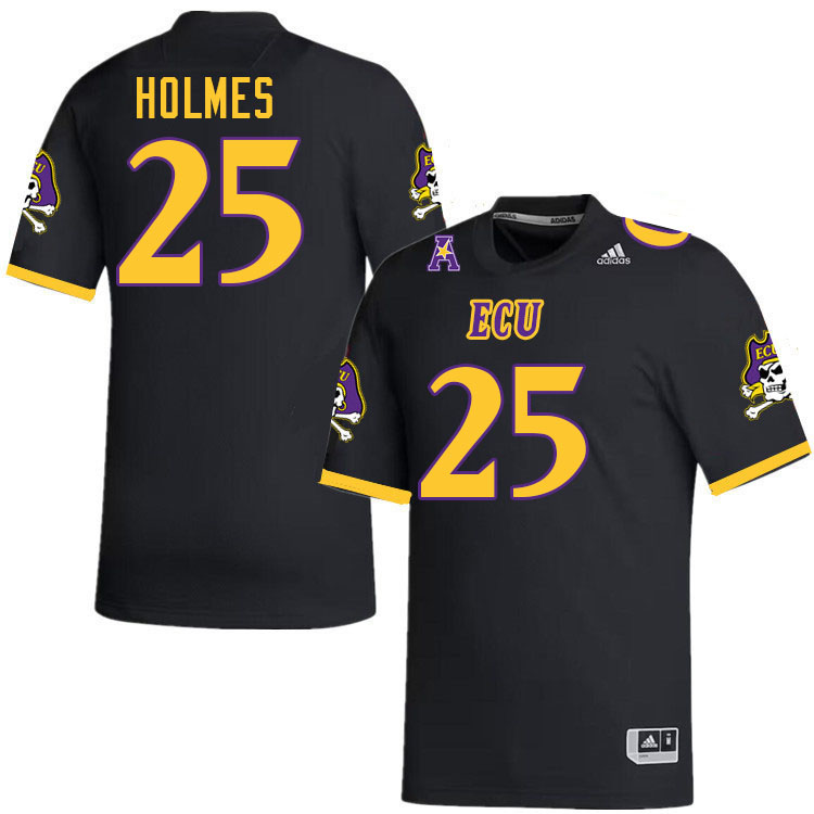 #25 Noah Holmes East Carolina Pirates College Football Jersey Stitched-Black #25 Noah Holmes East Carolina Pirates College Football Jersey Stitched-Black
